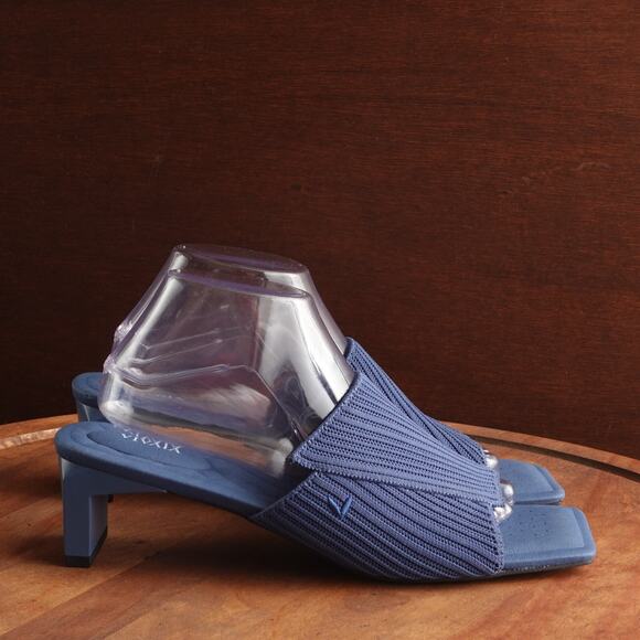 Vivaia Sandals Womens SZ EU 41.5 US 10 Blue Jade Pro Square Toe Block Heel Shoes - Picture 1 of 14